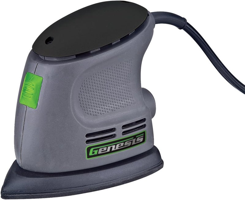 GENESIS Detail Palm Sander with Palm Grip, Vacuum Port, Hook-and-Loop System, Dust-Proof Power Switch, and Sandpaper (GPS080) - Image 1